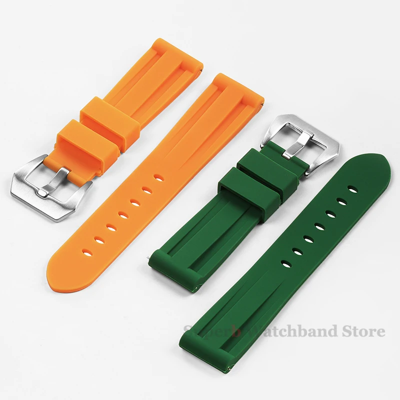 20 22mm Strap for Panerai PAM 24mm 26mm Sport Watch Band for Omega Quick Release Silicone Wristband for Casio Bracelet