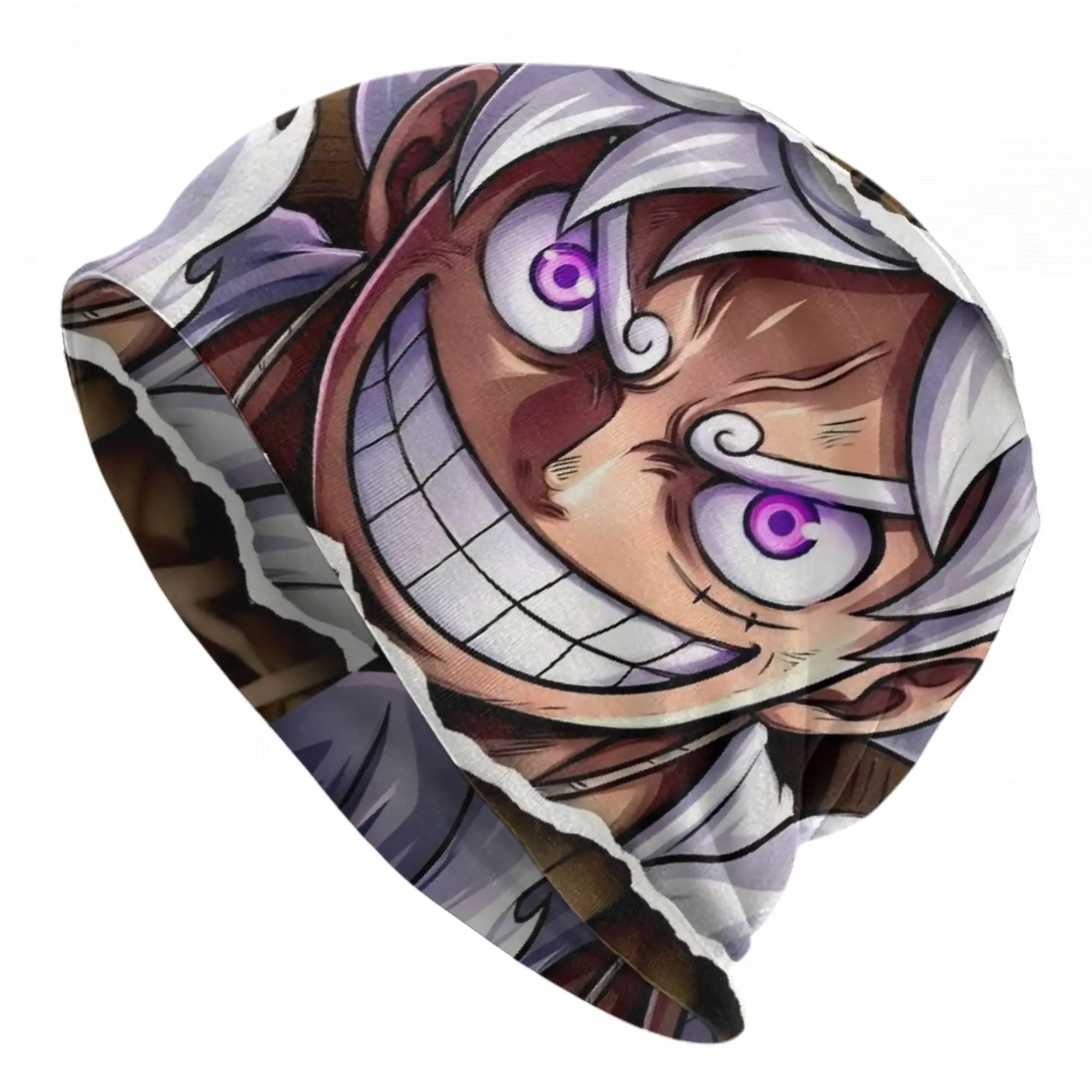

One Piece Luffy Gear 5 Wanted Caps Goth Adult Ski Skullies Beanies Hats Summer Warm Thermal Elastic Bonnet Hat