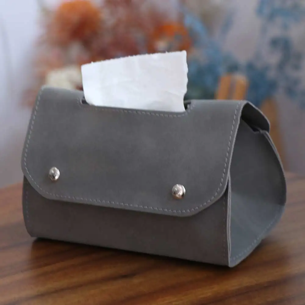 

Household Retro Table Tissue Box Decoration Solid Color Car Storage Box Minimalist Environmentally Napkin Holder Living Room