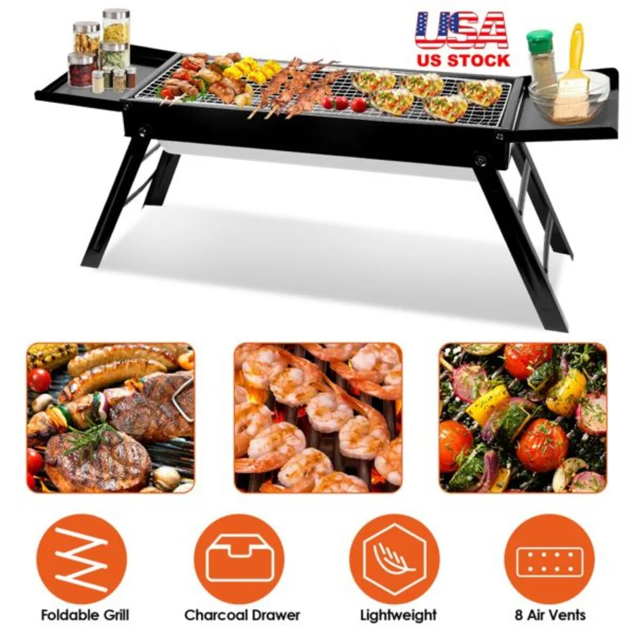 

Portable BBQ Griddle Foldable Kabob Barbecue for Outdoor Hibachi BBQ Lamb Skewer Camping Barbecue Grill in Garden Backyard Part