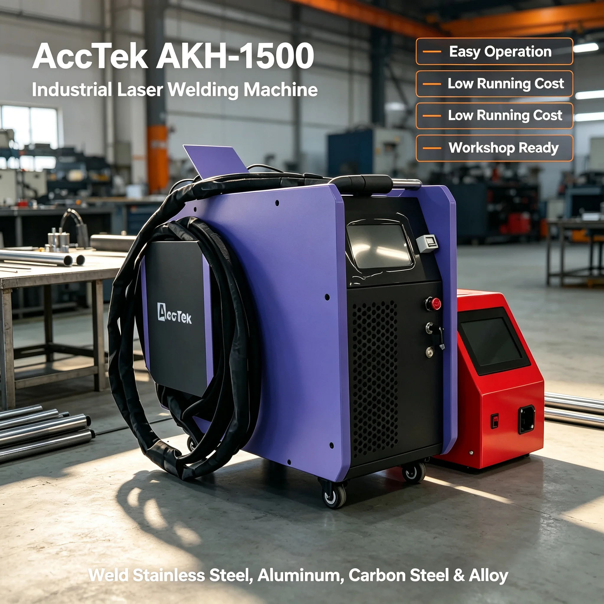 Air-Cooled All-in-One Handheld Laser Welding Machine No Water Chiller Required 1500W Home Use