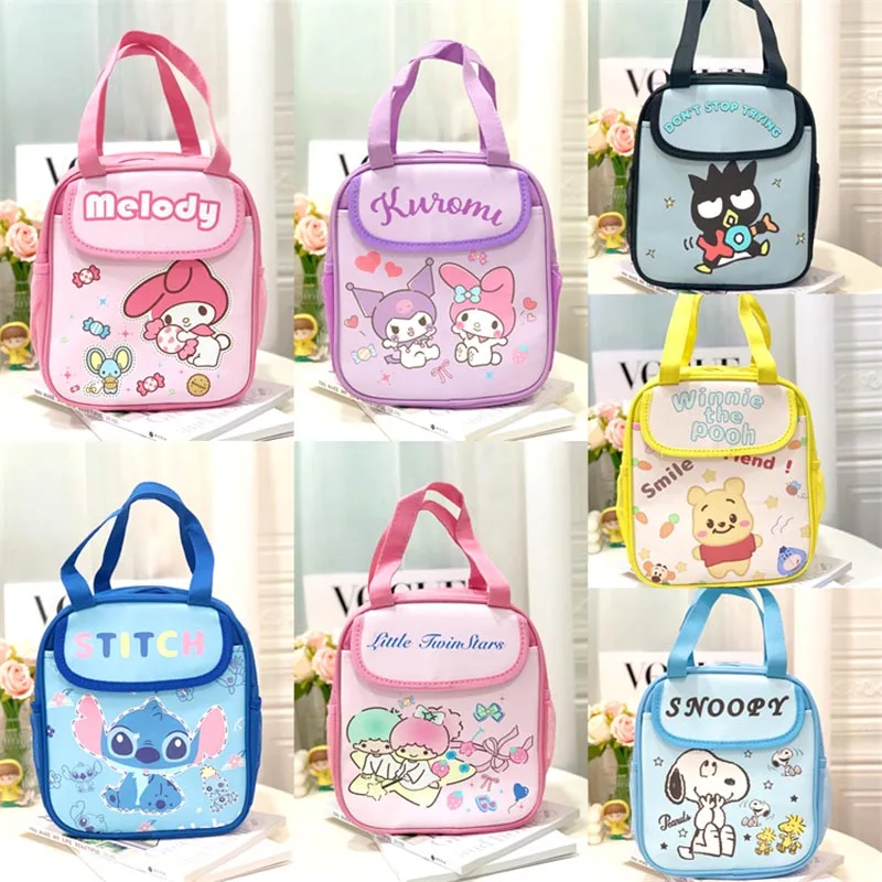 6pcs/lot Sanrio Stitch Portable Pencil Case Cartoon Dog Bear Stationery Pouch Lunch Box Bag Office School Supplies