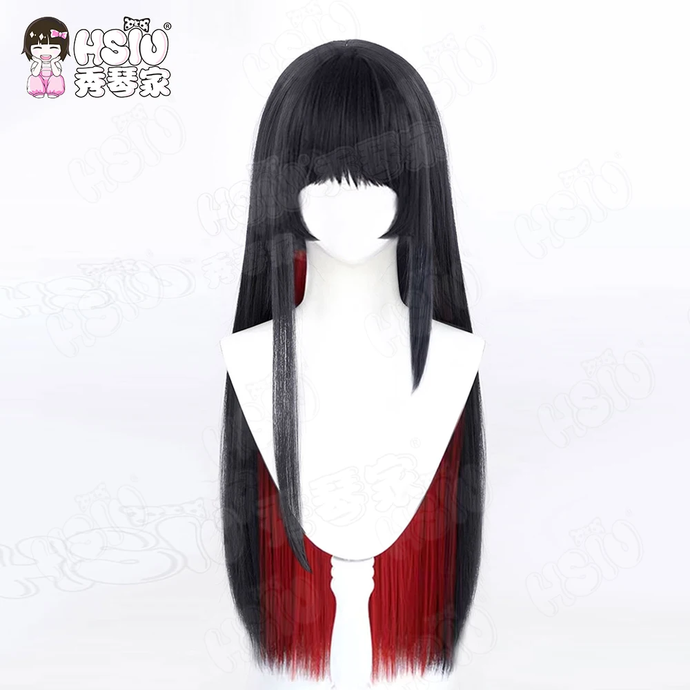 Game Magical Girl Witch Trial Nikaidou Hiro Cosplay Wig 80Cm long black hair Synthetic Wig+Wig cap Party Halloween Wig