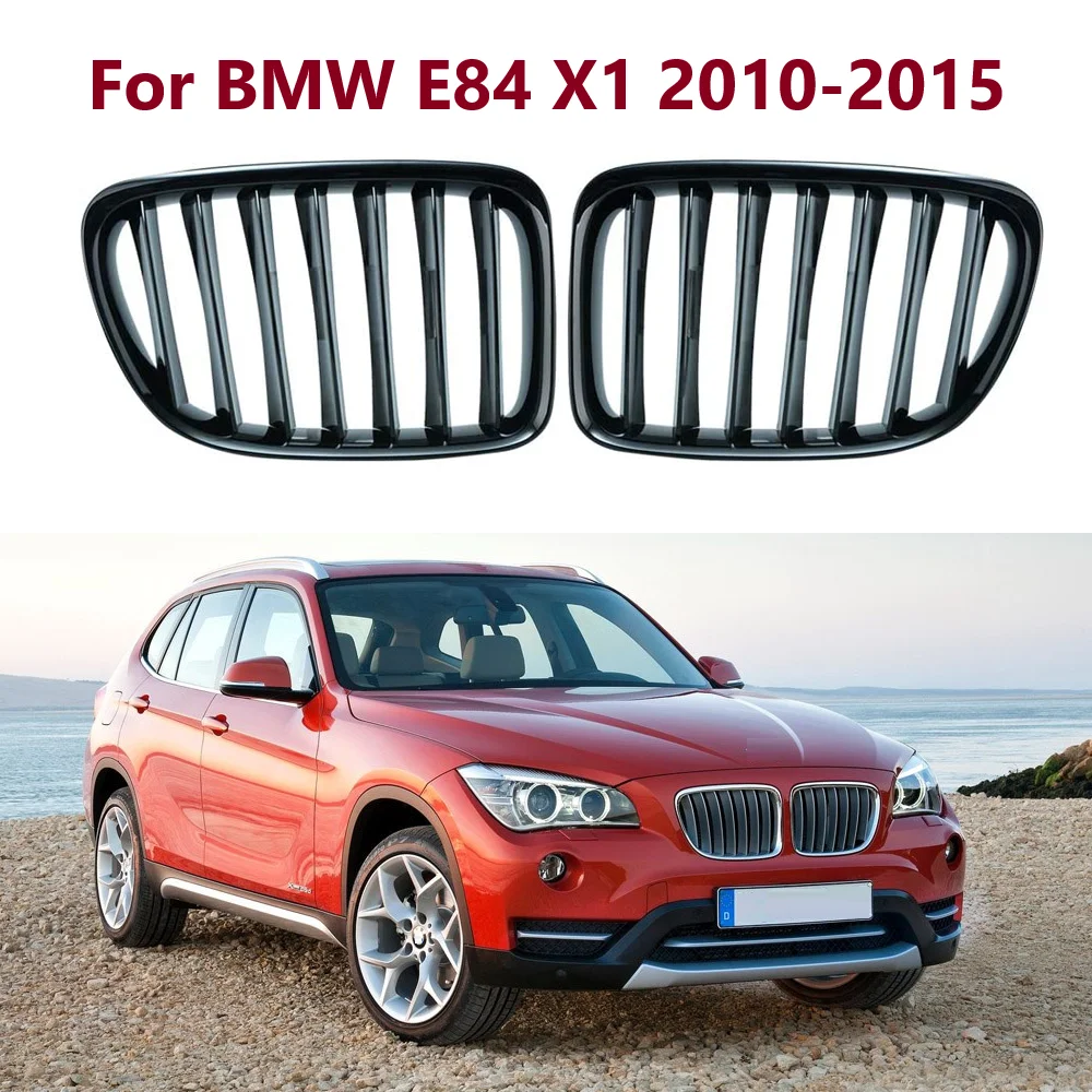 

Пара передних глянцевых черных бамперов из АБС-пластика, спортивные решетки, решетка капота для BMW E84 X1 2010 2011 2012 2013 2014 2015, Стайлинг автомобиля