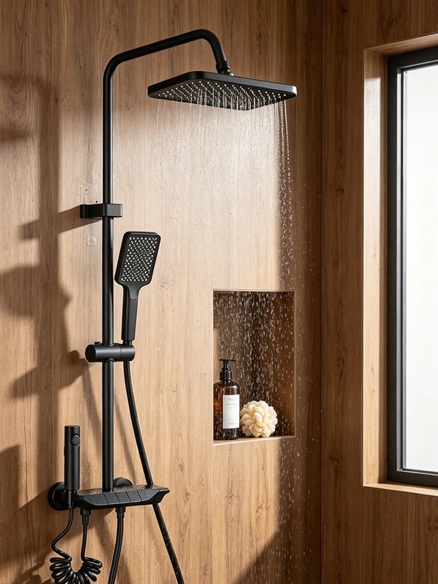 4-Wege-Klavier-Duschsystem mit Regendusche, Bidet-Armatur, Warm- und Kaltwassermischer für Badezimmer-Duschset