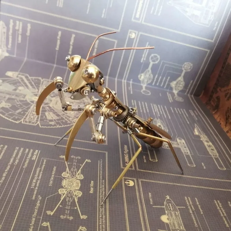 Chinese mantis model, mechanical insects metal handmade, creative collectible crafts