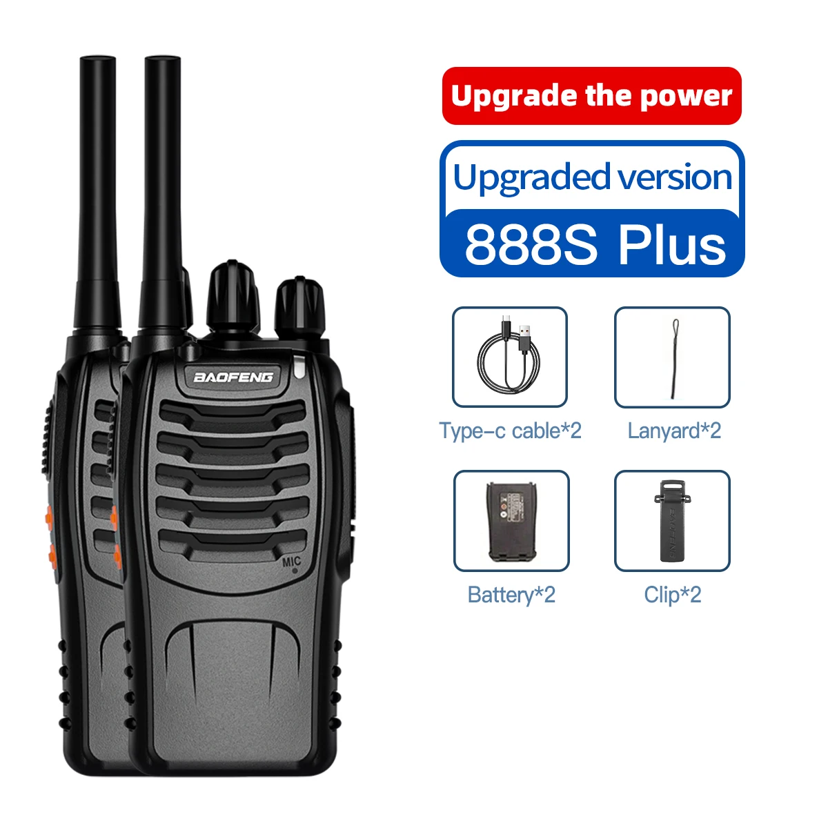 2PCS Baofeng BF-888S plus Originele Handheld walkie-talkie 3-5km Lange Afstand Standby Uhf 400-470Mhz draagbare draadloze Ham CB radio