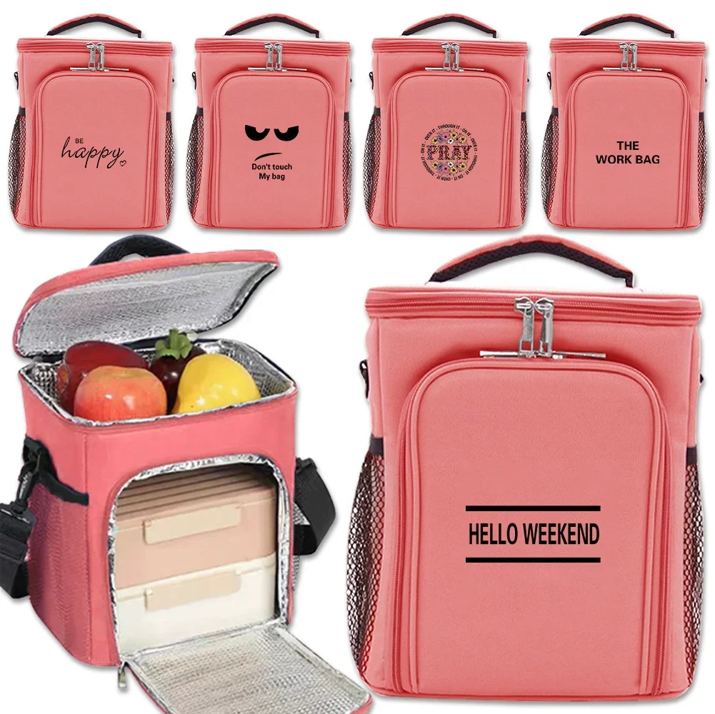 Large-capacity Picnic Bag Family Outdoor Activities Fashion Text Pattern Printing Series Storage Food Refrigeration Bag