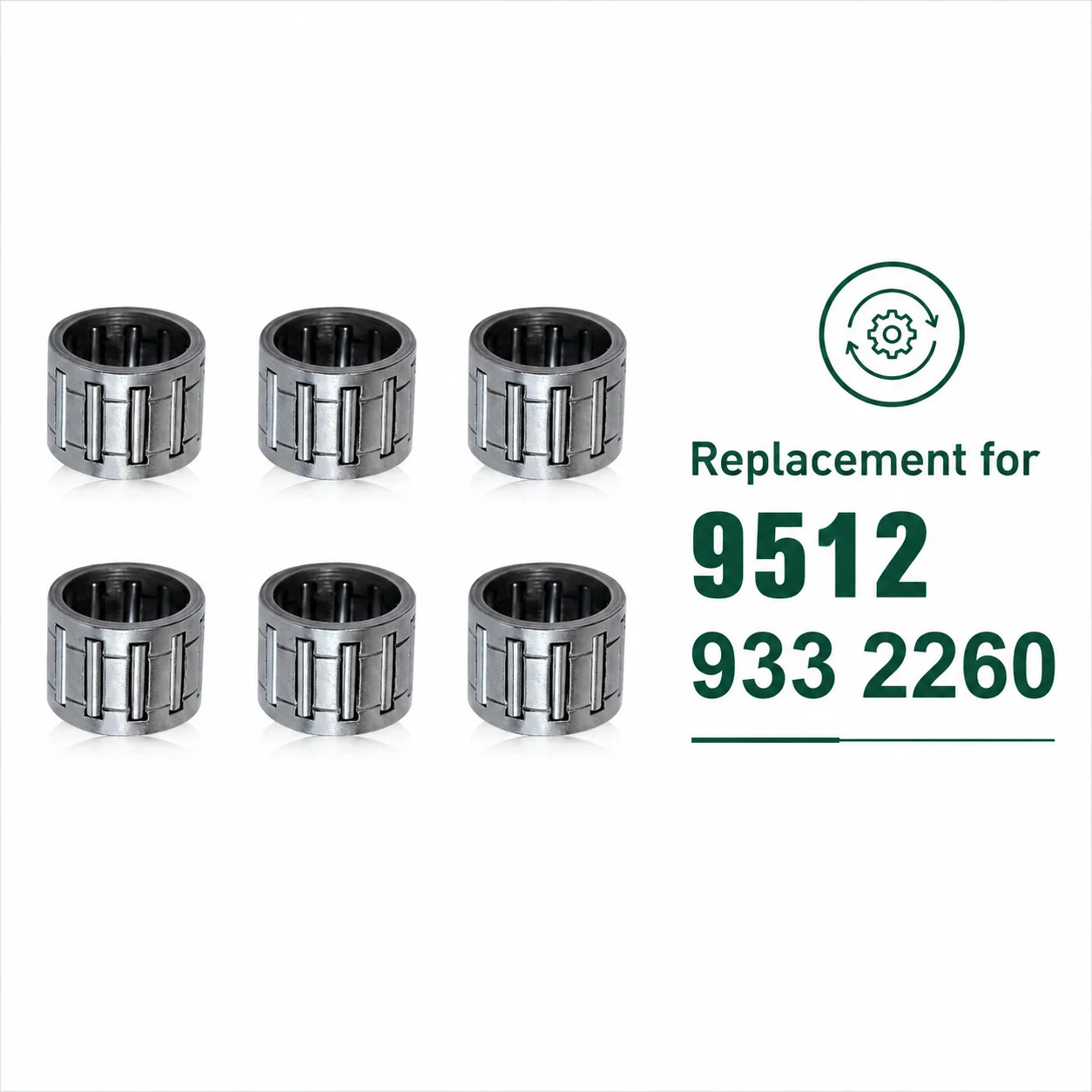 6PCS Needle Bearing 9512 933 2260 For Stihl MS170 MS180 MS210 MS230 MS250 017 018 021 023 025 Chainsaw Replaces Stens 635-428