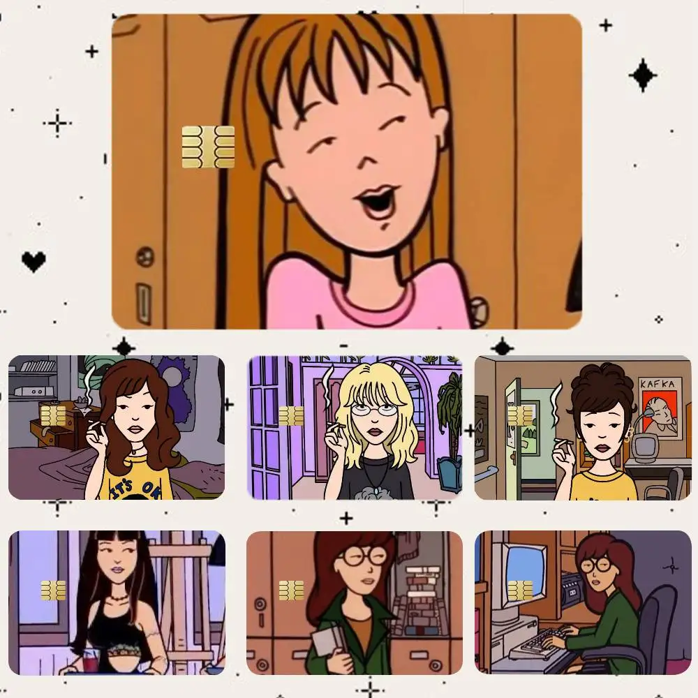 

Cool D-Daria Cartoon Girl HD Waterproof Card Skins Protective Stickers for Credit Bank Game Cards