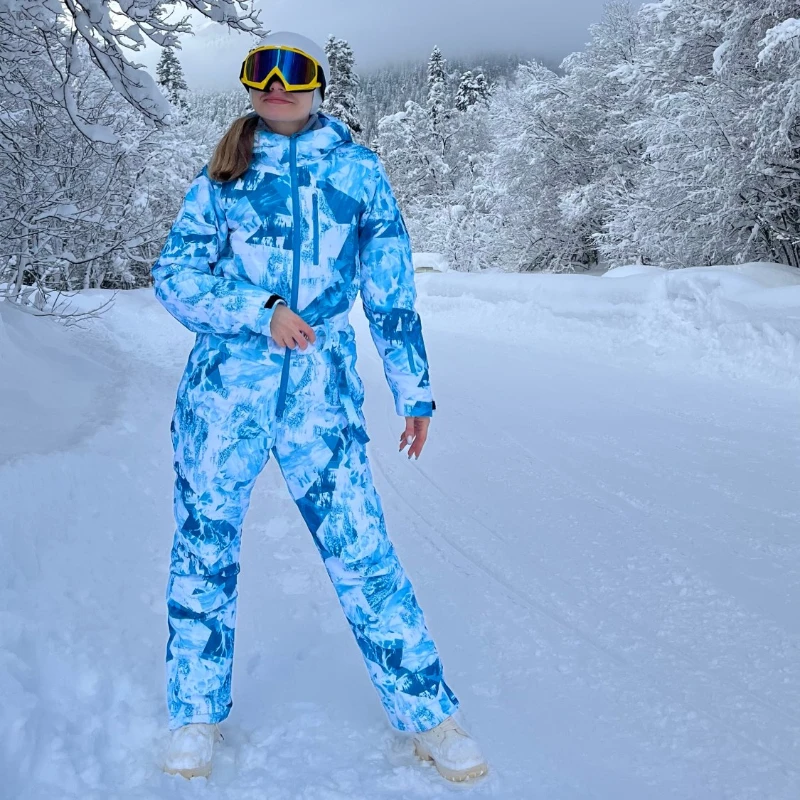 Conjunto de ropa de esquí de una pieza para mujer, mono de Snowboard para deportes al aire libre, monos impermeables cálidos para invierno, nuevo,