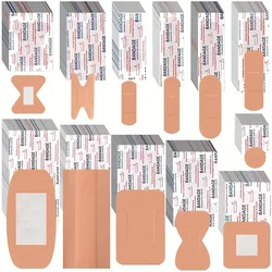 180/360pcs Assorted Flexible Fabric Adhesive Bandages Breathable Fingertip Bandages for First Aid and Wound Care