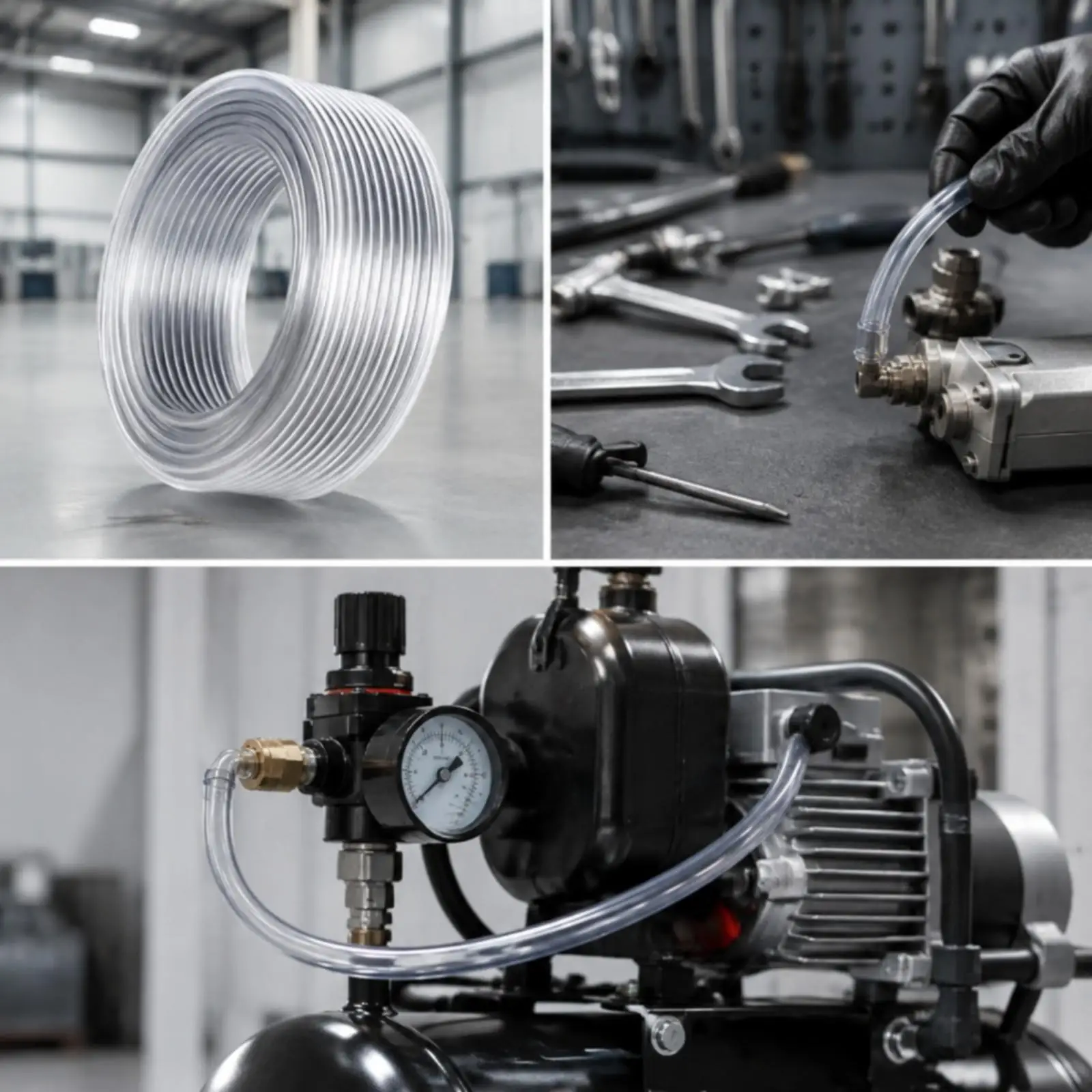 50m Transparent PU Air Tube Flexible Pneumatic Compressor Hose for Gas Oil Water Pneumatic Tool Systems - view 3