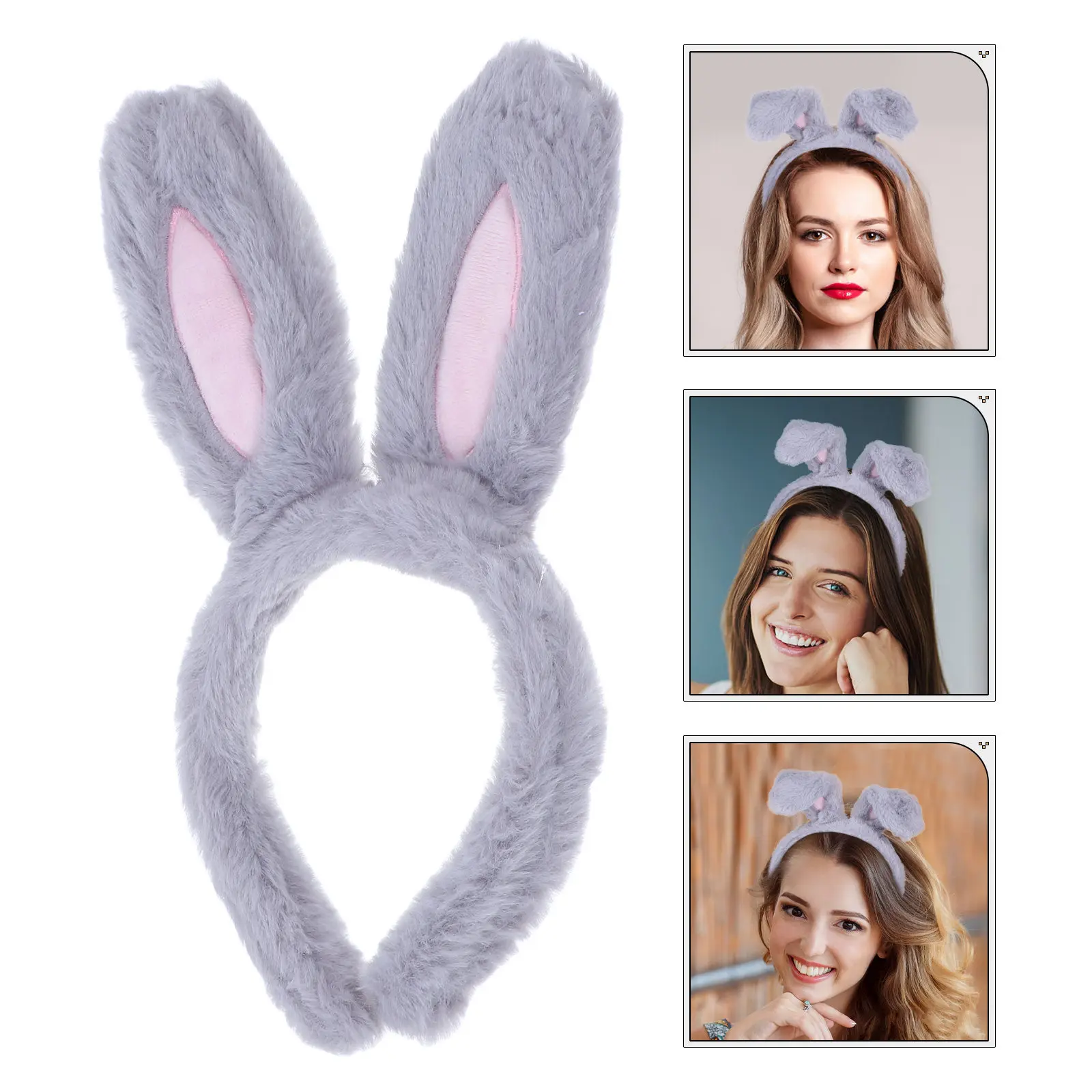 

Повязка на голову с кроличьими ушками, мягкая легкая повязка для волос, аксессуар для костюмированных вечеринок и фестивалей