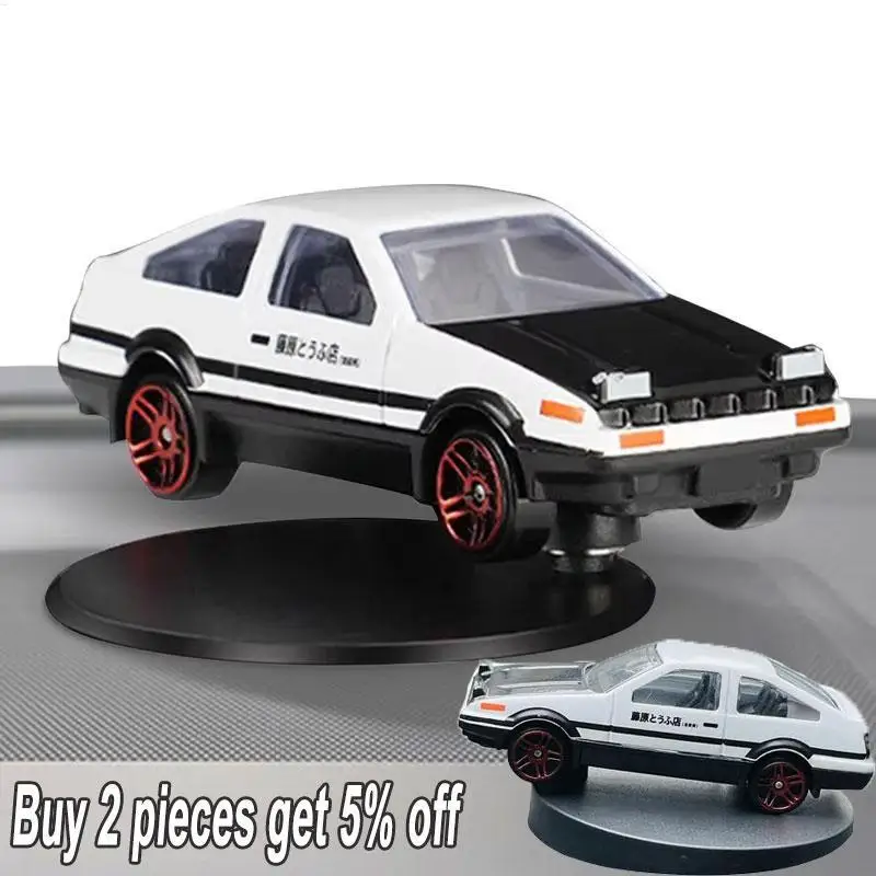 A E86 Car Model Statue Racing Drifting Dashboard Ornament Zinc Alloy Classic Rotating AE86 Drift Car Gyroscope Ornaments