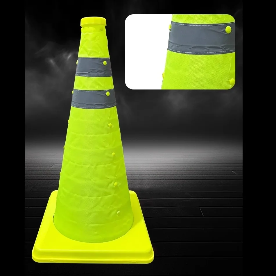 

Телескопический дорожный конус, флуоресцентный зеленый светоотражающий конус, знак для парковки автомобиля, аварийный свет, предупреждающий барьер, складная конусная трубка
