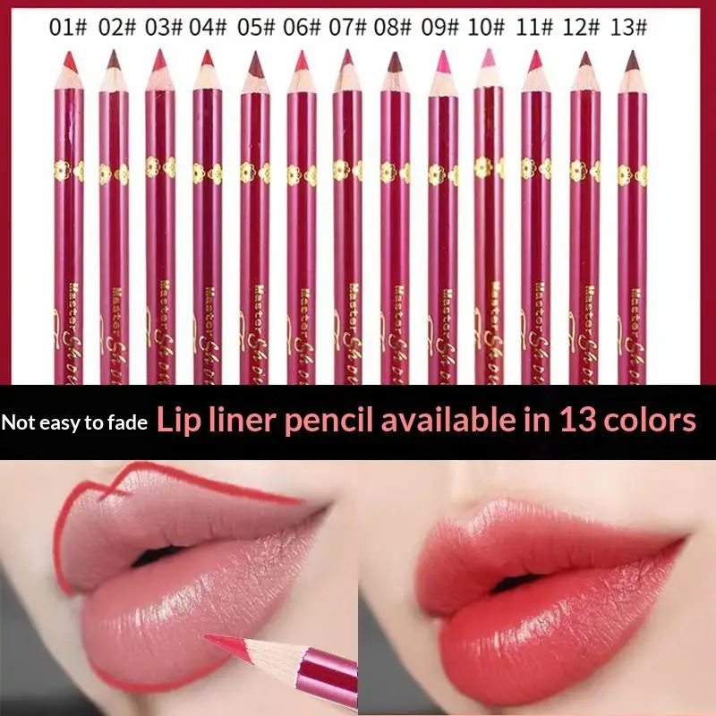 New 13-Color Lip Liner Pencil Waterproof Colorfast Easy For Beginners Foggy Matte Long-Lasting Lip Makeup Pen
