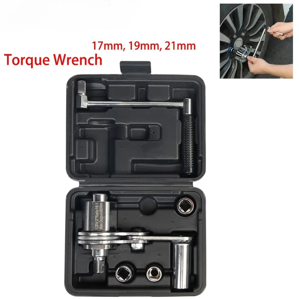 1 комплект, 1/2 дюйма, 17 мм, 19 мм, 21 мм, торсионный динамометрический гаечный ключ, инструмент для снятия гайки, наборы инструментов для ремонта автоматической разборки шин
