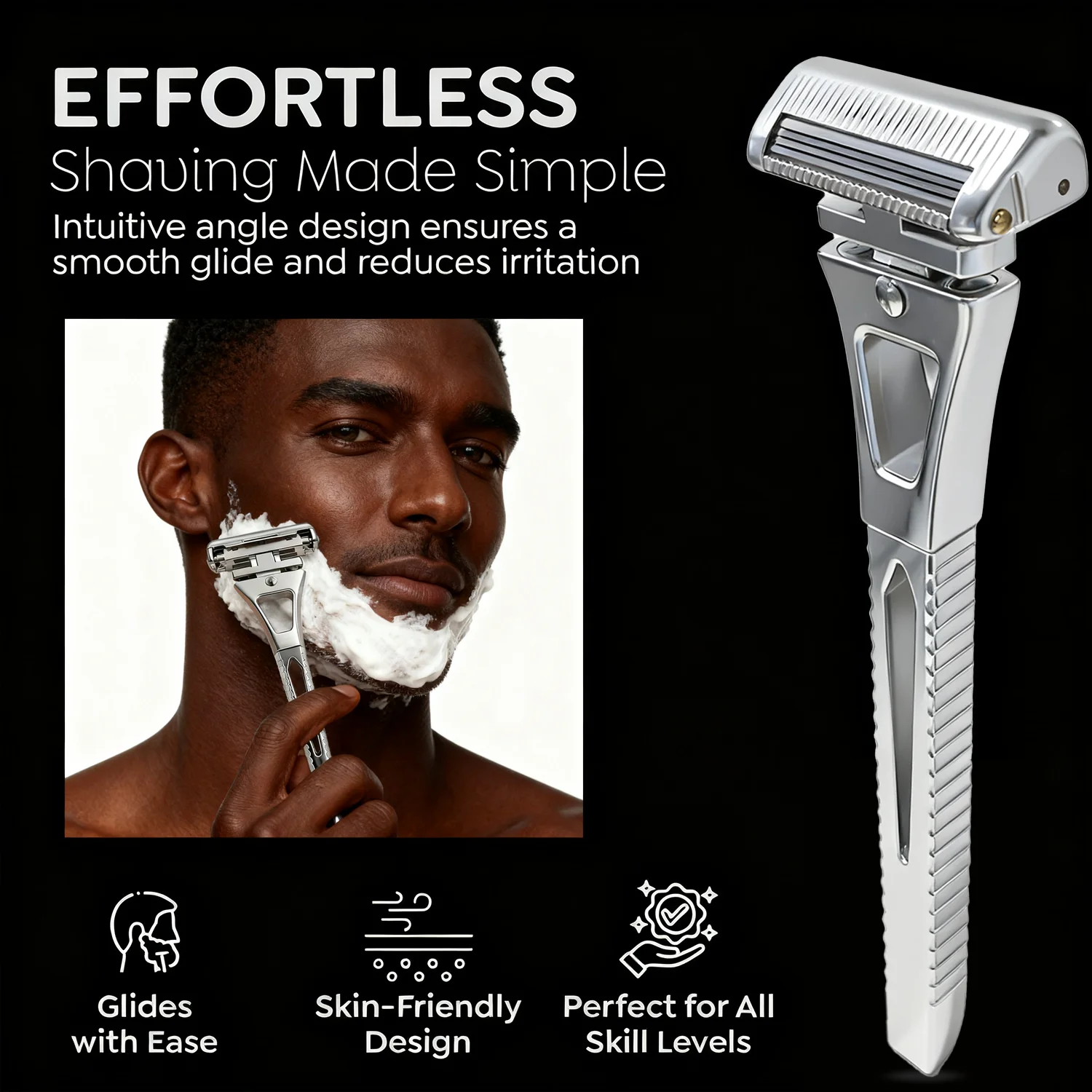 RZACLEA 4-Layer Half-Blade DE Safety Razor | Precision Shave with Magnetic Ease | Luxury Eco-Friendly Gift Set Razor