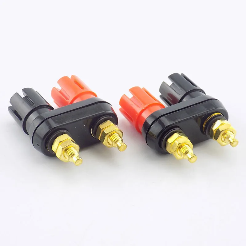 1pcs Speaker Banana Plug Dual Female Terminal Connector 4mm Banana Socket for Speaker Amplifier Adaptor D5