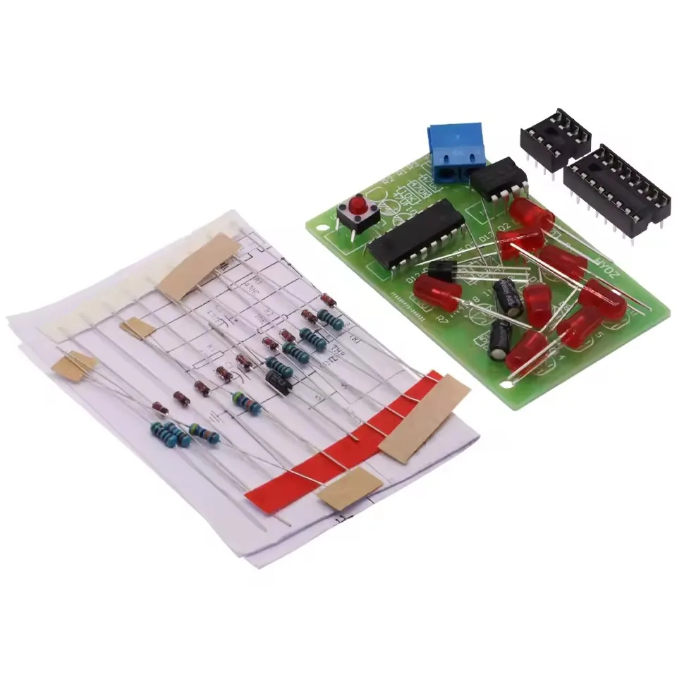 NE555 CD4017 Electronic Dice 4.5-5V Operating Voltage DIY Kit - 5mm Red LED Display with 4.5-5V Operating Voltage