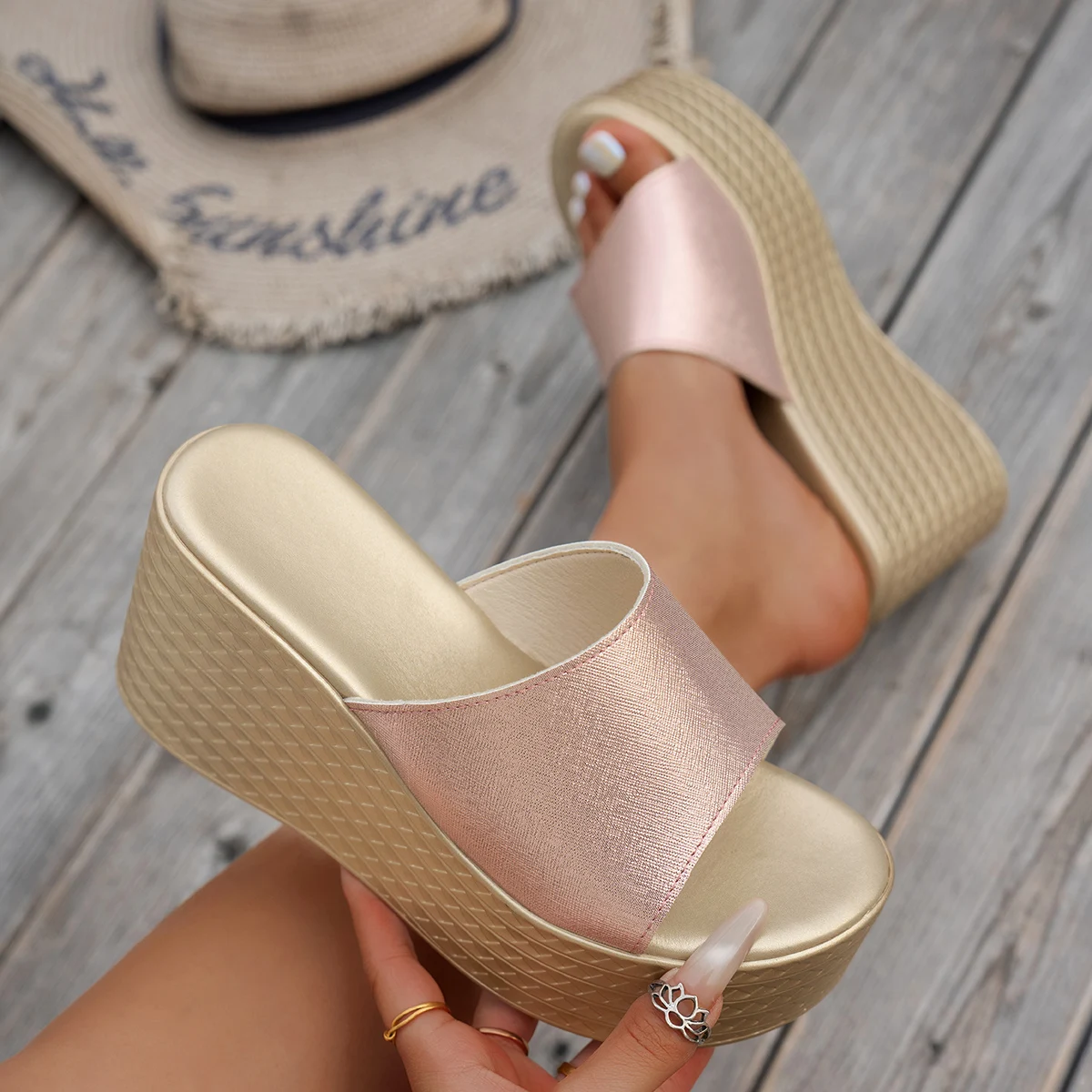 

Women Wedges Sandals Designer Slides Women 2025 New Summer Sandals Roman Fashion Casual Shoes Comfortable Beach Shoes Women