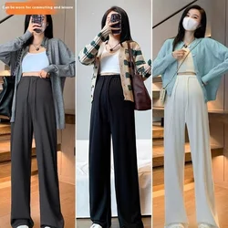 New Maternity Pants Spring, Autumn and Summer Wide-Leg Pants Without Belly Support Drawstring Straight Wide-Leg Trousers