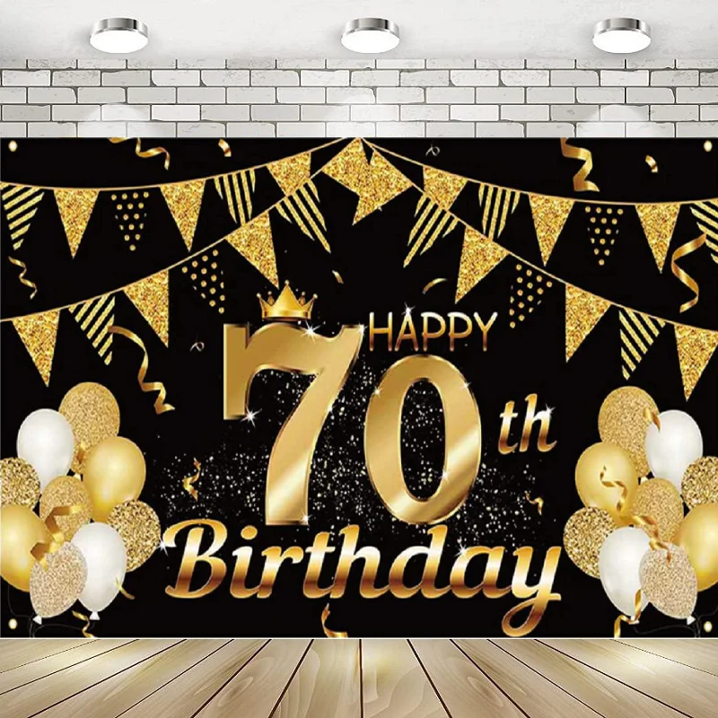 Photography Backdrop Banner 70th Happy Birthday Decorations Party Decorations Background Poster Party Balloon Photo