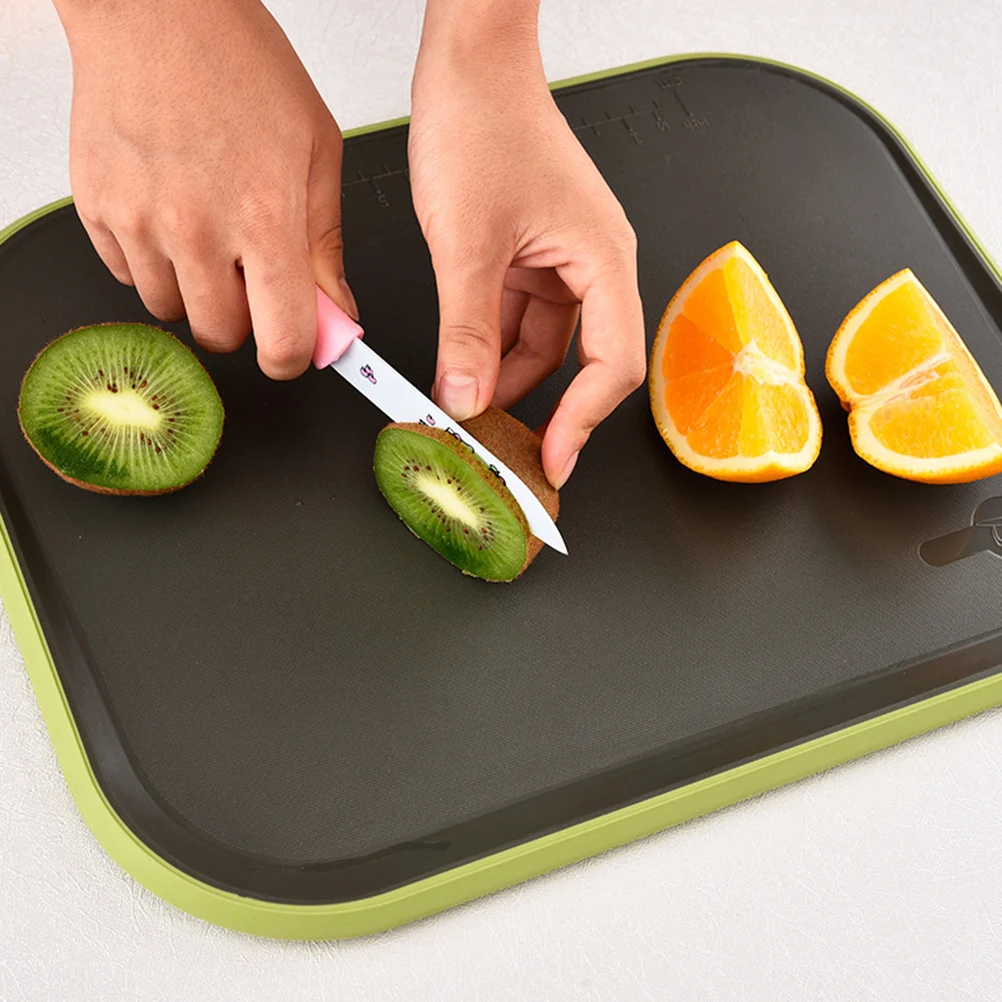 

Non-Slip Cutting Board Double Sided Thick Chopping Board For Meat Vegetable Fruit Cheese Mold Resistant Square Black Green