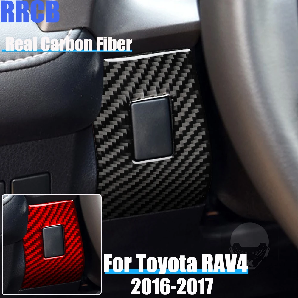 

Real Carbon Fiber Car Accessories Driver Dashboard Side Panel Trim Decorative Soft Cover Sticker For Toyota RAV4 2016-2017