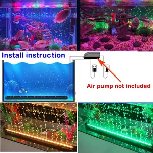 LED AIR BUBBLE LIGHT FOR FISH TANK, AQUARIUM LAMP, Underwater submersible light, color change, oxygen, aquarium 8 Main sales luminaire marine aquarium - №3