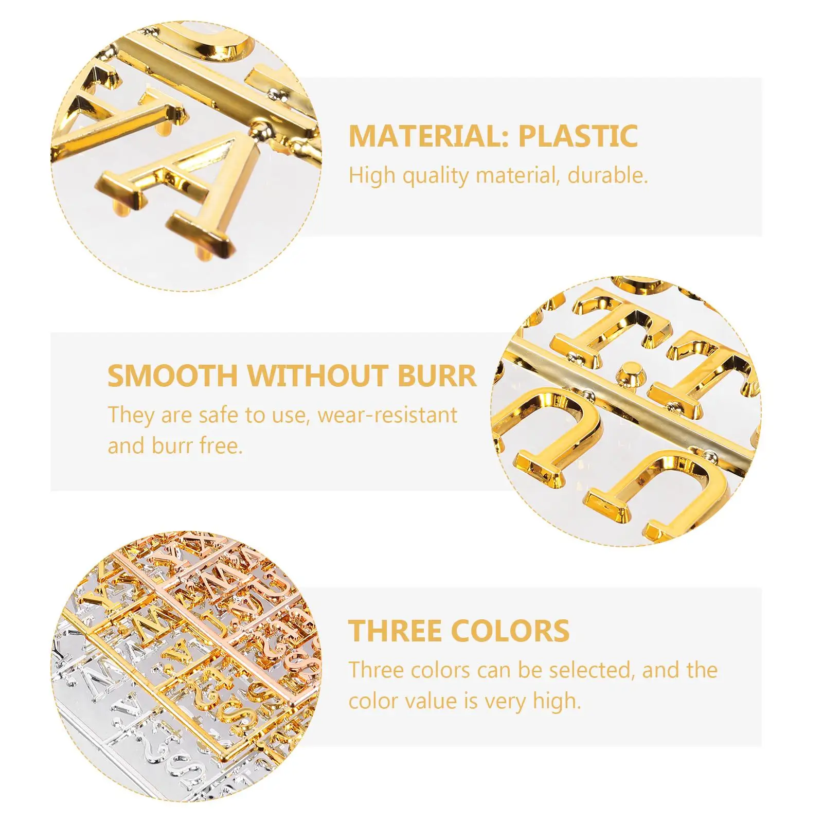 3 Pcs Gold Silver Letters Numbers Symbols for Felt Message Board Home Office Letter Board Display