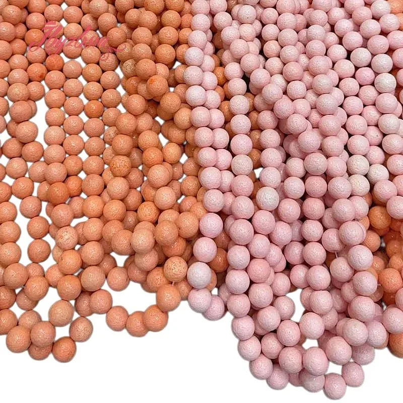 16mm Natural Sea Bamboo Coral Round Shape Stone Beads Strand 15" For Necklace Bracelets Earring Jewelry Making DIY Loose Beads