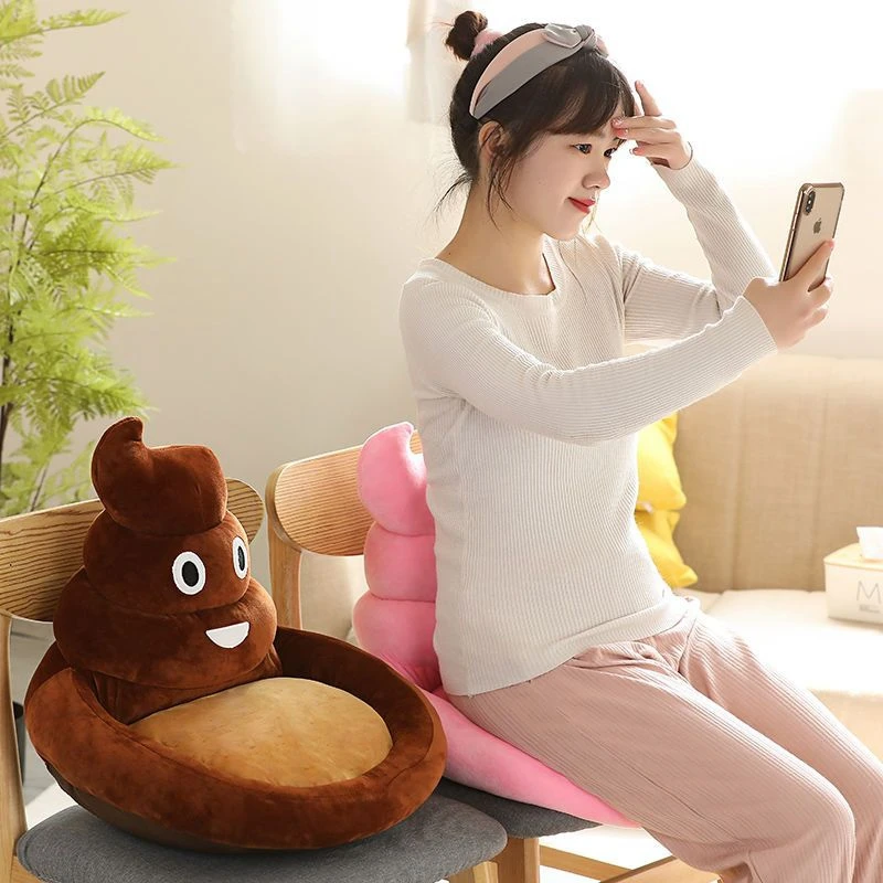 45CM New Style Funny Poop Cushion Waist-leaning Plush Toy Pet Cat and Dog Sleeping Bed Soft Cartoon Doll Perfect Gift