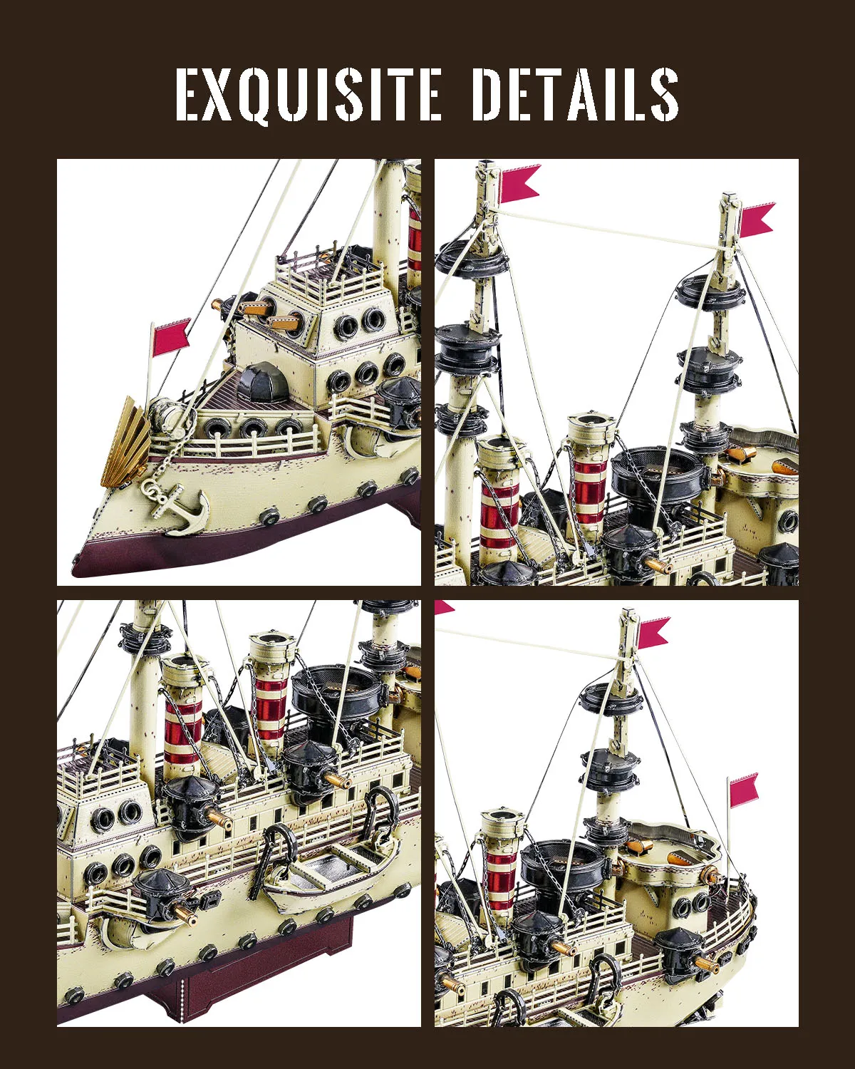 USS Baltimore C-3 metal ship model hull and deck details