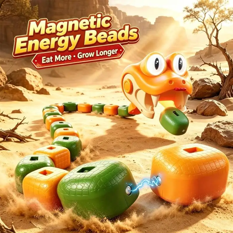 Remote Guided Snake Toy for Kids 3+, Moving Toy with Glowing Eyes for Indoor Floor Use in Playrooms Daily
