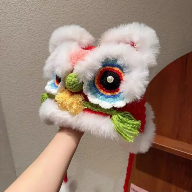 Children's New Year Cartoon Lion-Shaped Hat Kids' Autumn/Winter Handmade Hat Girls'/Boys' Warm and Cute Traditional Hat LJ109