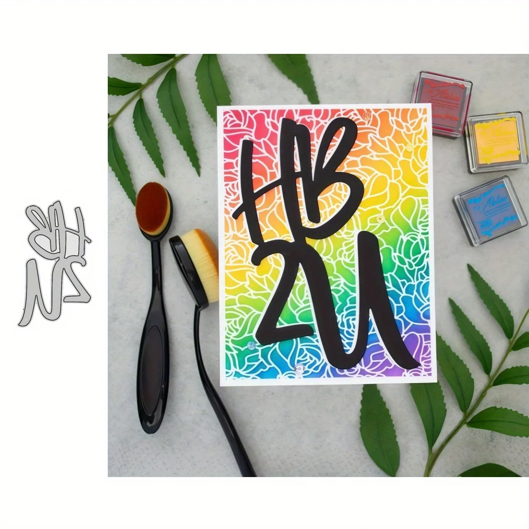2025 neue Ankunft Englisch Phrase Brief HB2u Wort Metall Schneiden Stirbt für DIY Scrapbooking Karte, Der Schablonen Fotoalben