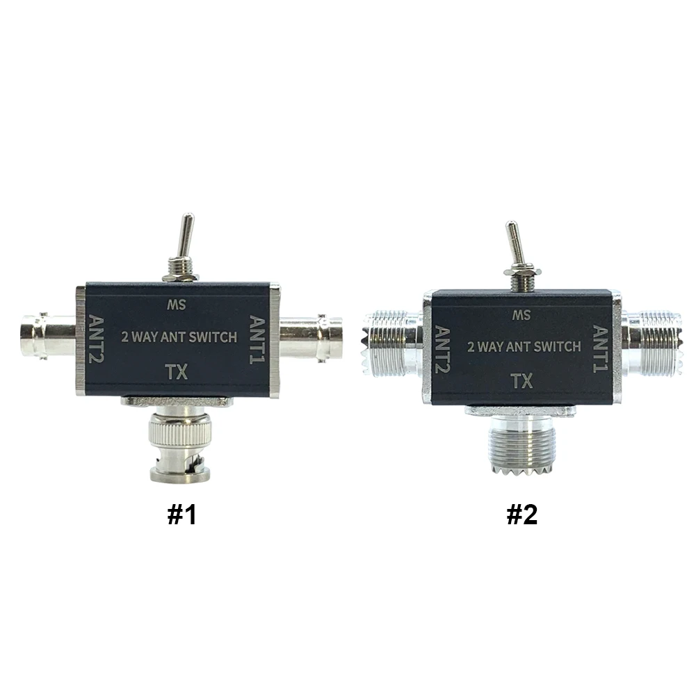 2 Way CB/HAM Antenna Coax Switches SO239/BNC Connector 100W 0-50MHz Rotary Switches 1 Input & 2 Outputs Antenna Switches