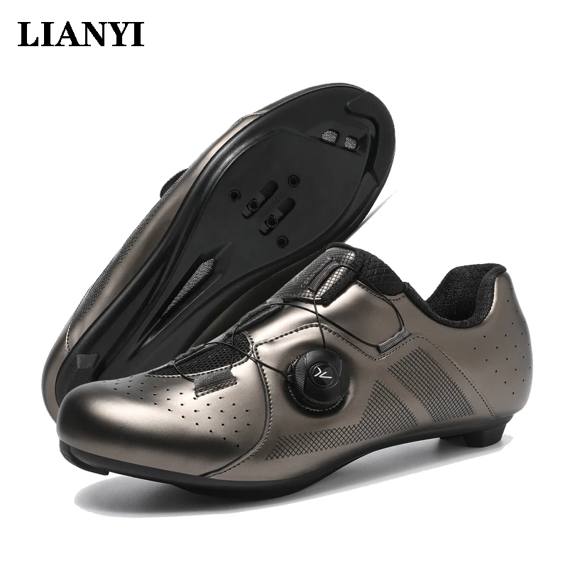 

LIANYI 2026 New Road/Mountain Bike Cycling Shoes, Leather, Self-Locking, Quick-Drying SPD Pedal System Off-Road Training Shoes
