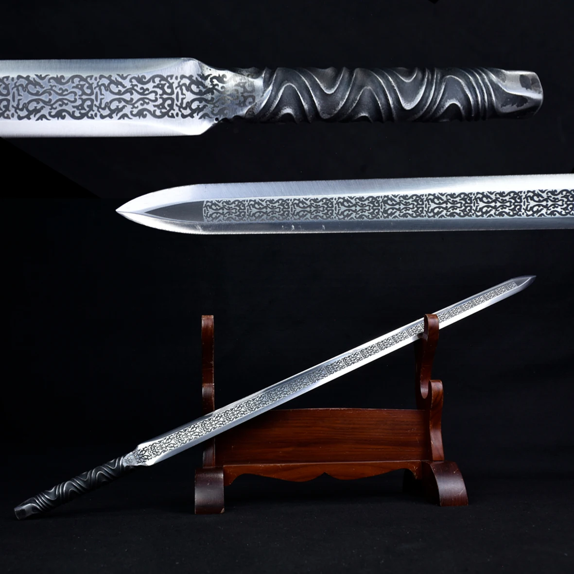 87cm Medieval stainless steel Chinese samurai sword full tang handle blade integrated sharp weapons Ninja martial arts katana