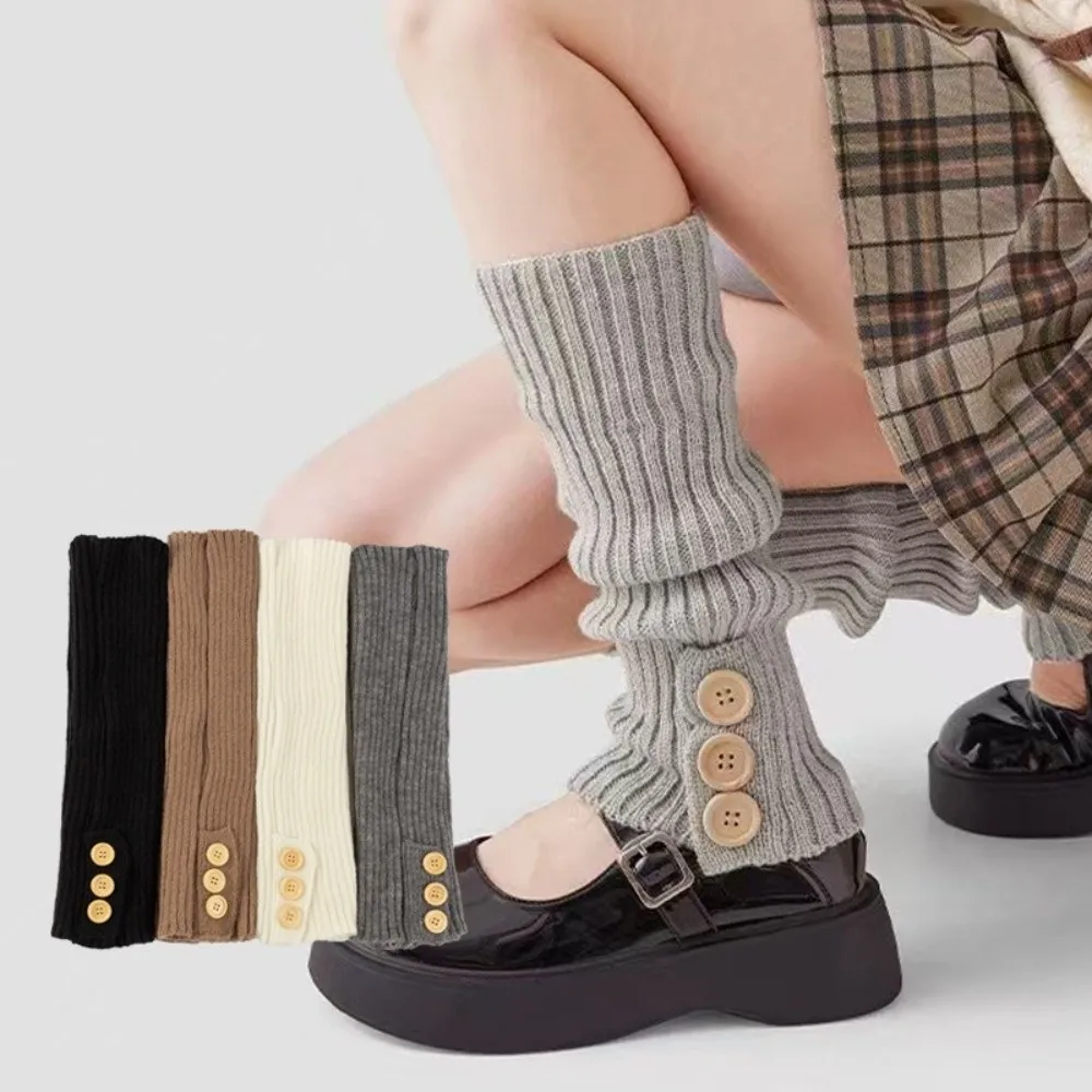 جديد بلون تدفئة الساق سميكة زر الأوسط جوارب أنبوبية Harajuku منتصف العجل جورب المرأة #2