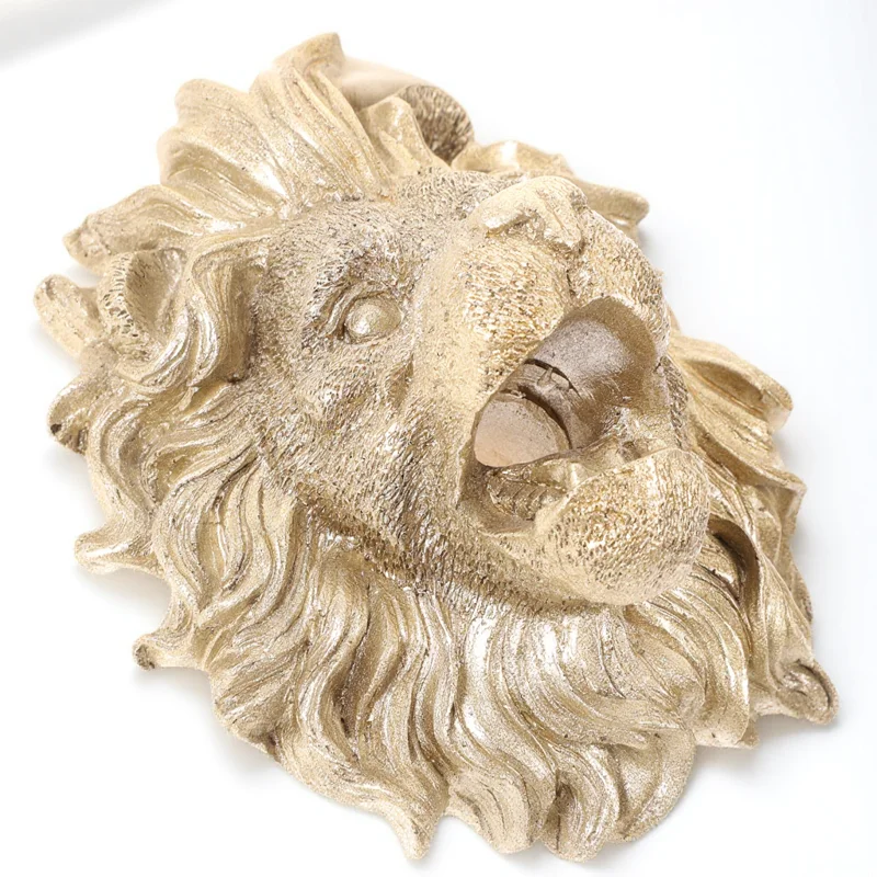 

Professional Lion Head Fountain Nozzle Sturdy Resin Wall Mount Courtyard Watering Decoration Easy Install Detach