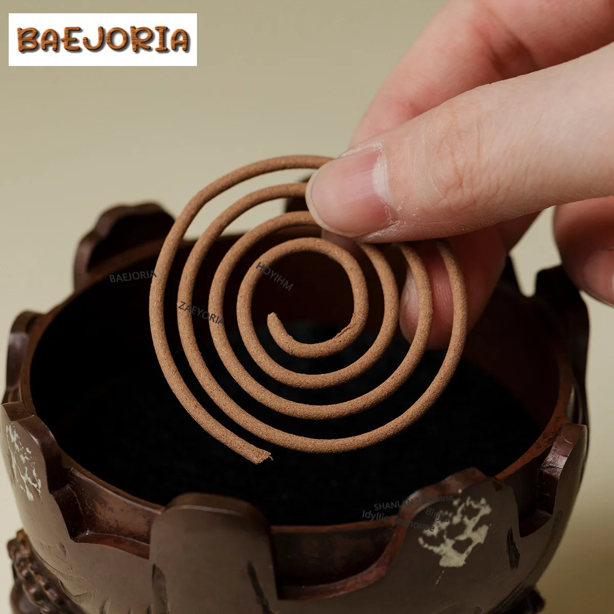 BAEJORIA Coloured Glaze Boshan Glass Incense Holder Zen Garden Incense Burners Aromatherapy Censer Cafes Accessories Decoration
