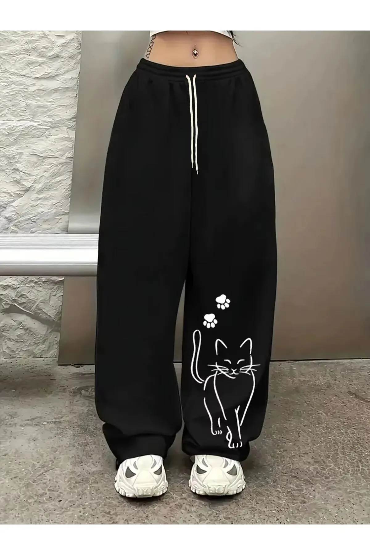 2026 Hot Selling Fashionable Versatile Casual Pants, Cat Pattern Printed Loose Straight Leg Pants, Comfortable and Breathable