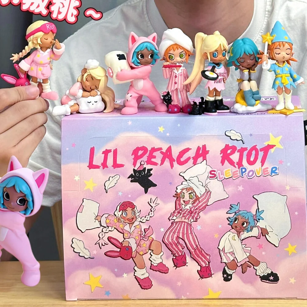 

Genuine Lil Peach Riot Sleepover Series Mystery Box Lil Peach Riot Figure Collect Desktop Decor Toy Cute Birthday Surprise Gift