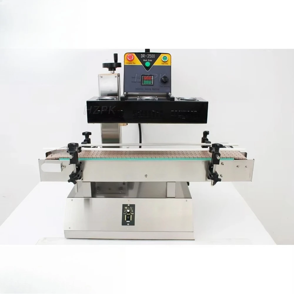 HZPK Automatic Heat Continuous Induction Liner Sealer Plastic Bottle Mouth Sealing Machine