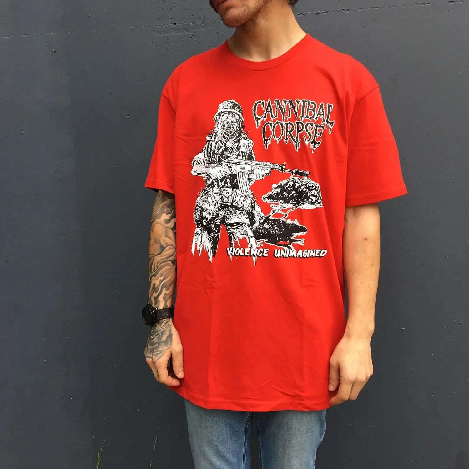 Harajuku Gothic Streetwear Rock Metal T-shirts Cannibal Corpse Acid T-Shirt Printing Tops Punk High Street Casual Top Unisex