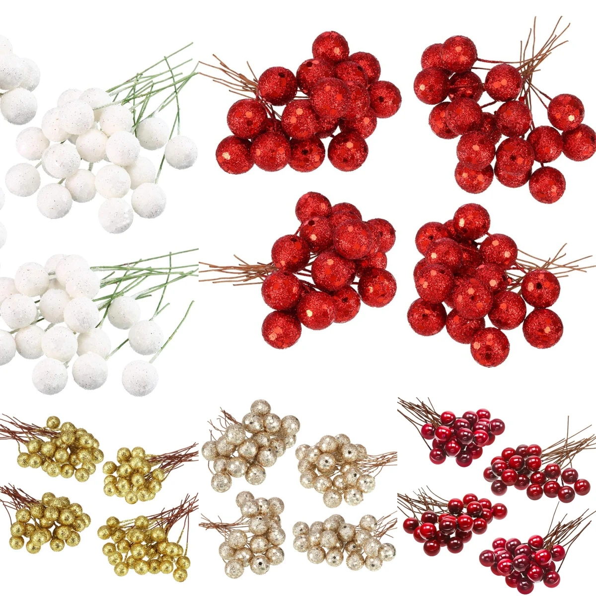 50/100/200Pcs Artificial Berry Merry Christmas Decoration Xmas Tree Ornament for Home Decor Noel Navidad New Year 2026 Ornament