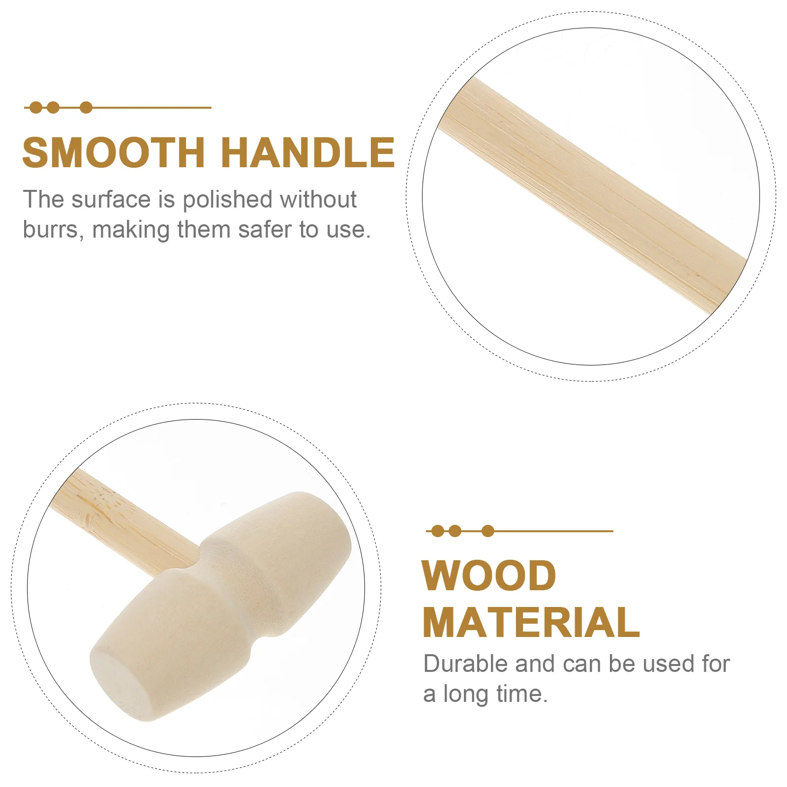 

36pcs Mini Wooden Hammer Toys Kids Toddler Hammer Set Khaki Smooth Wood Safe Fun Parent Child Birthday Gifts Hand Tools